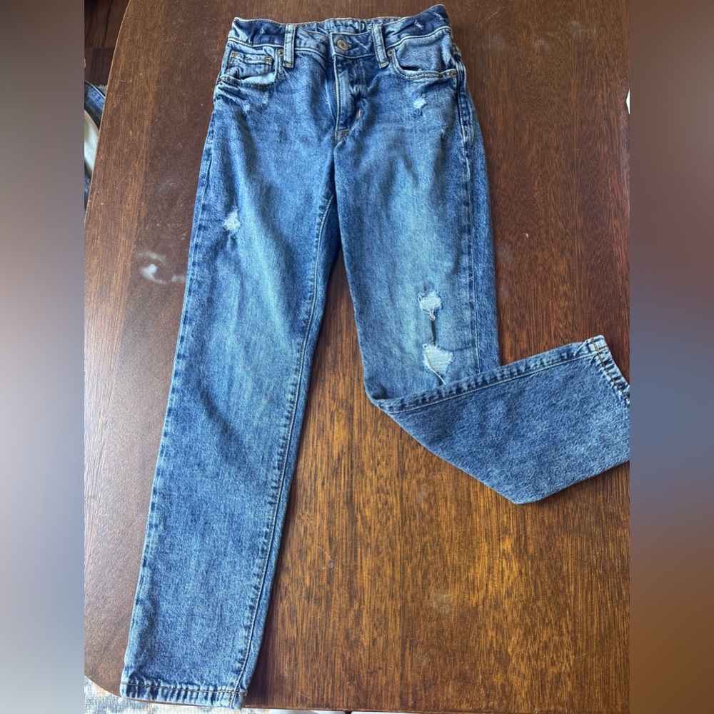 Blue Distressed Women's Jeans - Classic Straight Fit